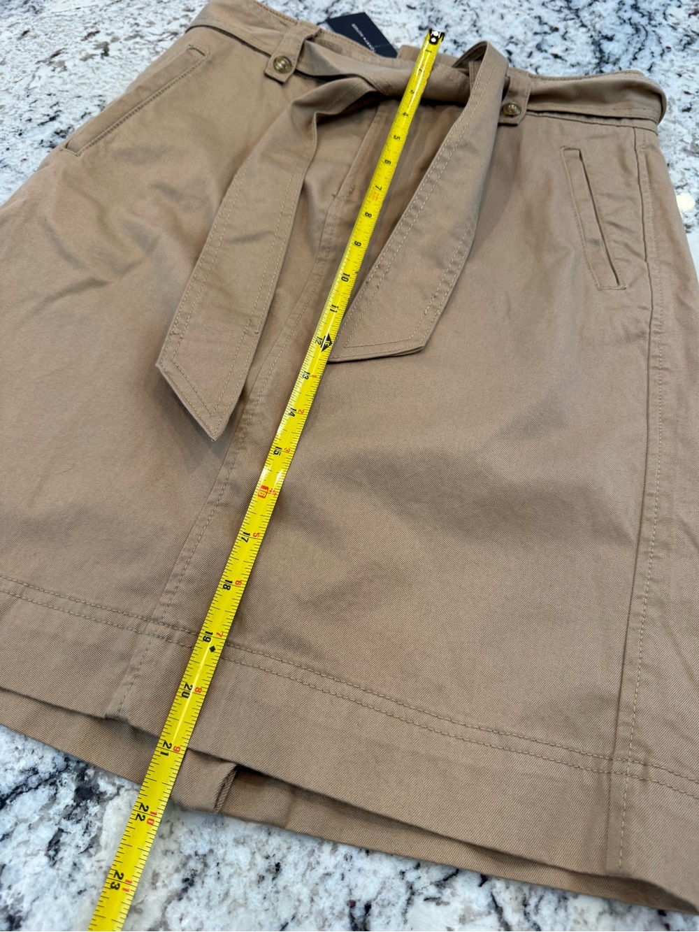 Tommy Hilfiger Tan Belted Utility Skirt Size 4 NWT Cotton Blend - Picture 6 of 7
